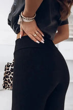 Rib Knit High Waist Leggings - Fashionfitz