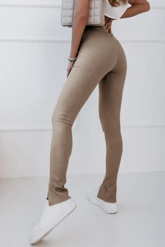 Rib knit high waist leggings