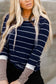 Rib knit striped pullover - long sleeve tops