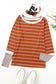 Rib knit striped pullover - long sleeve tops