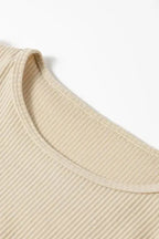 Ribbed Balloon Sleeve Bodysuit - Fashionfitz