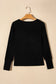 Long sleeve tops black ribbed bishop round neck top