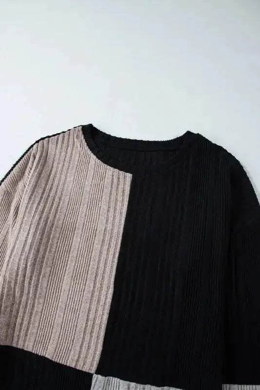 Ribbed Color Block Mini Dress - Fashionfitz