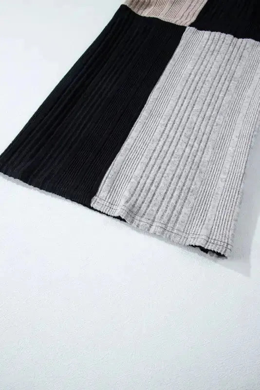 Ribbed Color Block Mini Dress - Fashionfitz