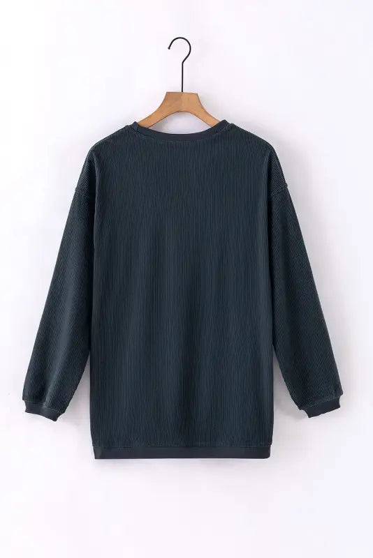 Ribbed corded oversized sweatshirt | fashionfitz women’s tops