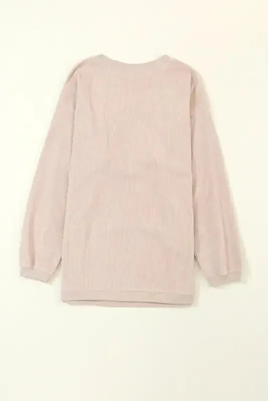 Ribbed Corded Oversized Sweatshirt - Fashionfitz