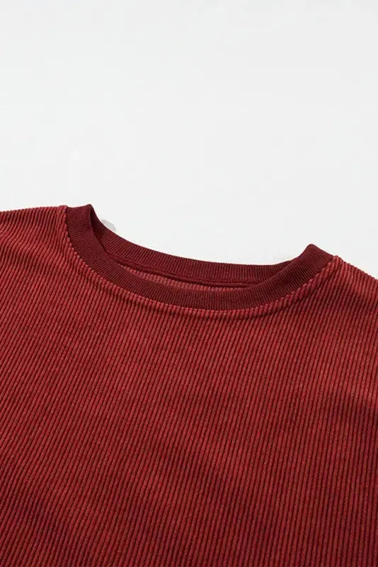 Ribbed Corded Oversized Sweatshirt - Fashionfitz