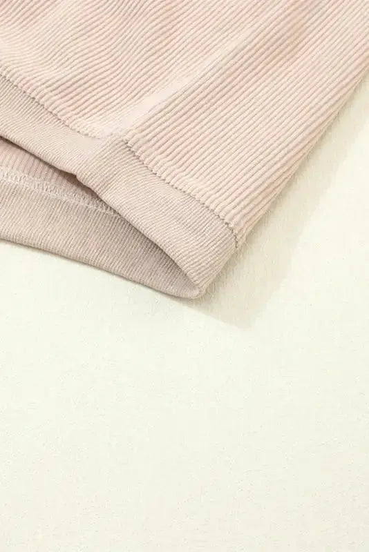 Ribbed Corded Oversized Sweatshirt - Fashionfitz