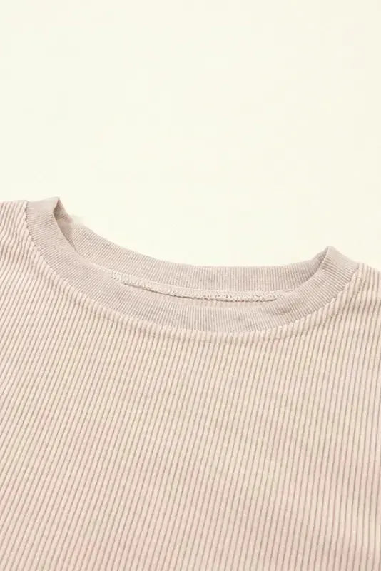 Ribbed Corded Oversized Sweatshirt - Fashionfitz