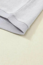 Ribbed Corded Oversized Sweatshirt - Fashionfitz