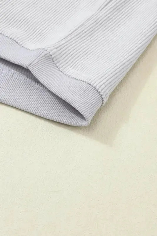 Ribbed Corded Oversized Sweatshirt - Fashionfitz