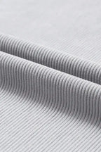 Ribbed Corded Oversized Sweatshirt - Fashionfitz