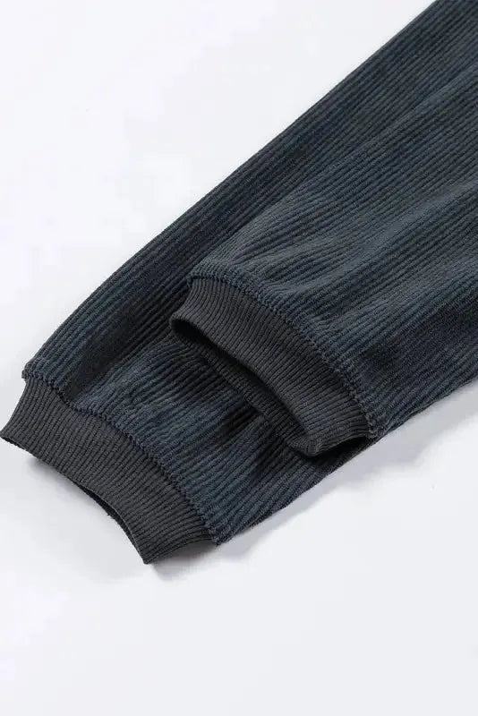 Ribbed Corded Oversized Sweatshirt - Fashionfitz