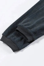 Ribbed Corded Oversized Sweatshirt - Fashionfitz