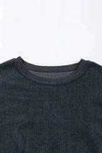 Ribbed Corded Oversized Sweatshirt - Fashionfitz