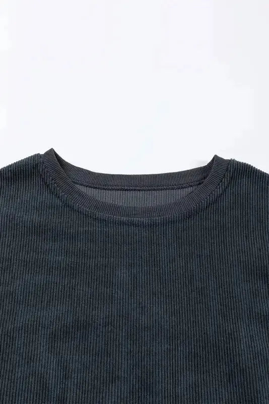 Ribbed Corded Oversized Sweatshirt - Fashionfitz