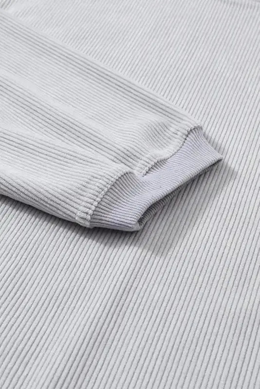 Ribbed Corded Oversized Sweatshirt - Fashionfitz