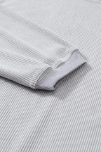 Ribbed Corded Oversized Sweatshirt - Fashionfitz