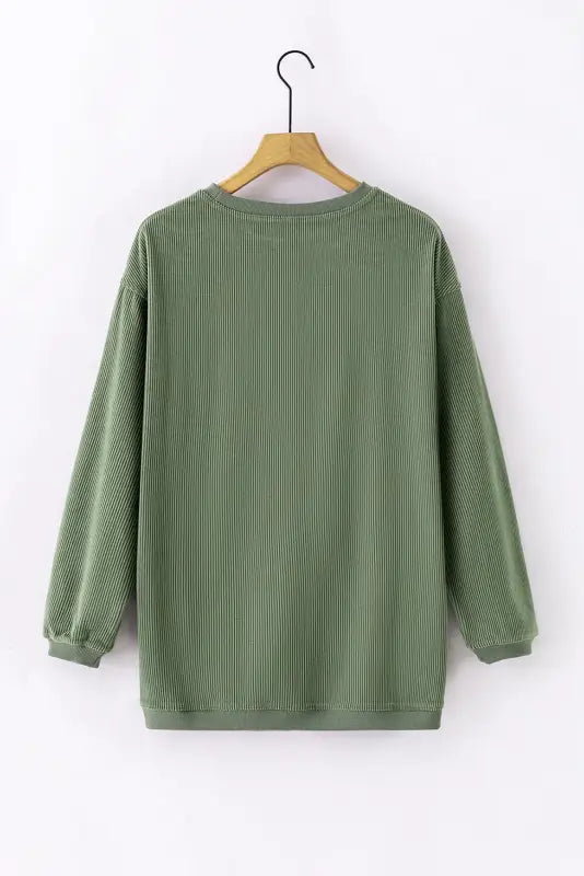 Ribbed corded oversized sweatshirt | fashionfitz women’s tops