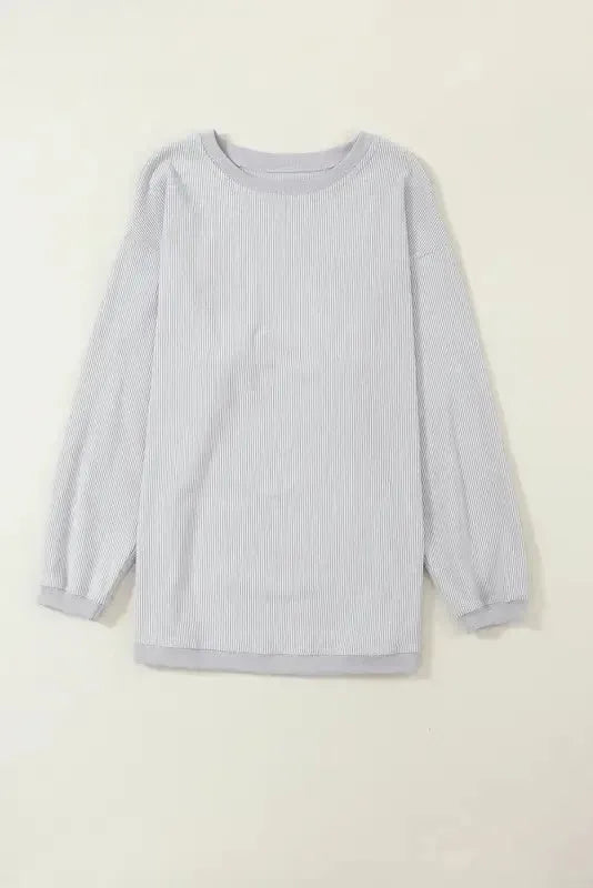 Ribbed Corded Oversized Sweatshirt - Fashionfitz