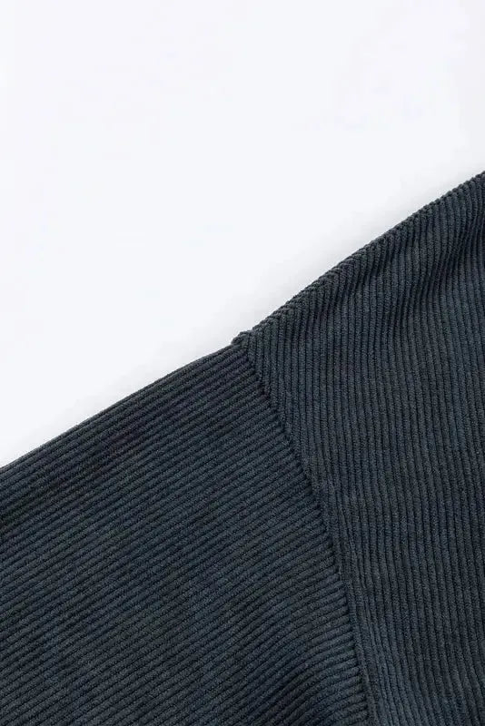 Ribbed Corded Oversized Sweatshirt - Fashionfitz