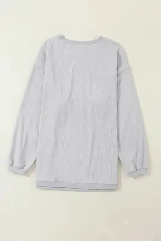 Ribbed Corded Oversized Sweatshirt - Fashionfitz