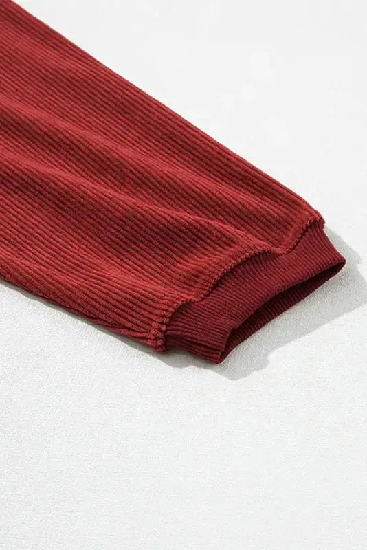 Ribbed Corded Oversized Sweatshirt - Fashionfitz
