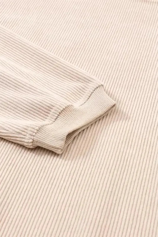 Ribbed Corded Oversized Sweatshirt - Fashionfitz