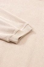 Ribbed Corded Oversized Sweatshirt - Fashionfitz