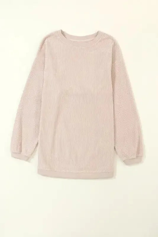 Ribbed Corded Oversized Sweatshirt - Fashionfitz