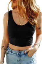 Ribbed Crop Tank Top - Fashionfitz