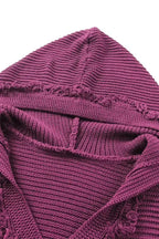 Ribbed Drop Shoulder Hooded Sweater - Fashionfitz
