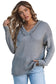 Ribbed drop shoulder hooded sweater - sweaters