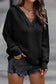 Ribbed drop shoulder hooded sweater - sweaters