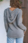 Ribbed drop shoulder hooded sweater - sweaters