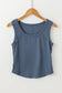 Ribbed exposed seam cropped tank top - new