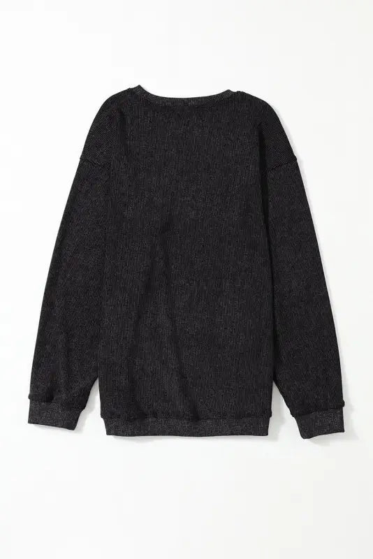 Cozy ribbed knit pullover | round neck sweatshirt