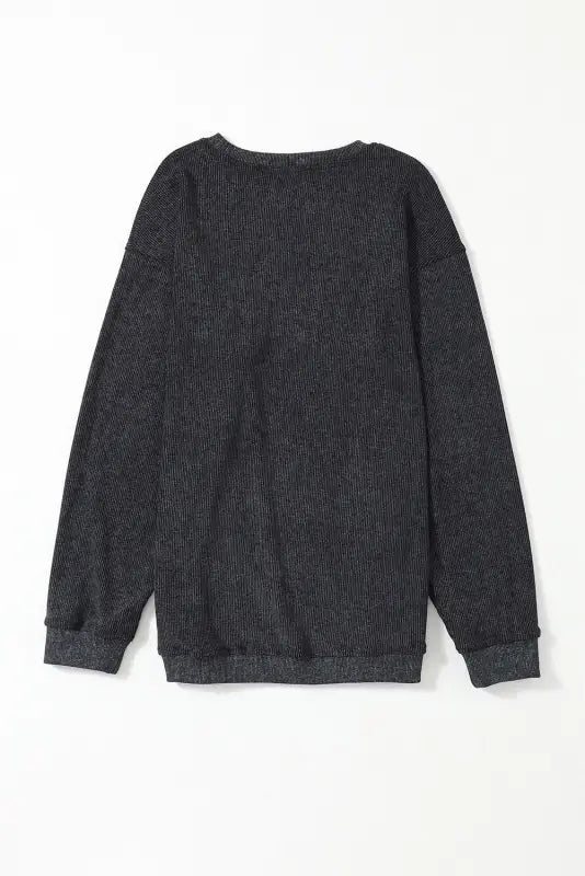 Cozy ribbed knit pullover | round neck sweatshirt