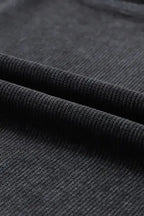 Ribbed Knit Round Neck Pullover Sweatshirt - Fashionfitz