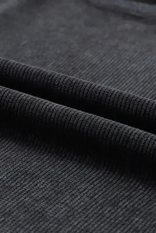 Ribbed Knit Round Neck Pullover Sweatshirt - Fashionfitz