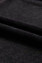 Ribbed Knit Round Neck Pullover Sweatshirt - Fashionfitz