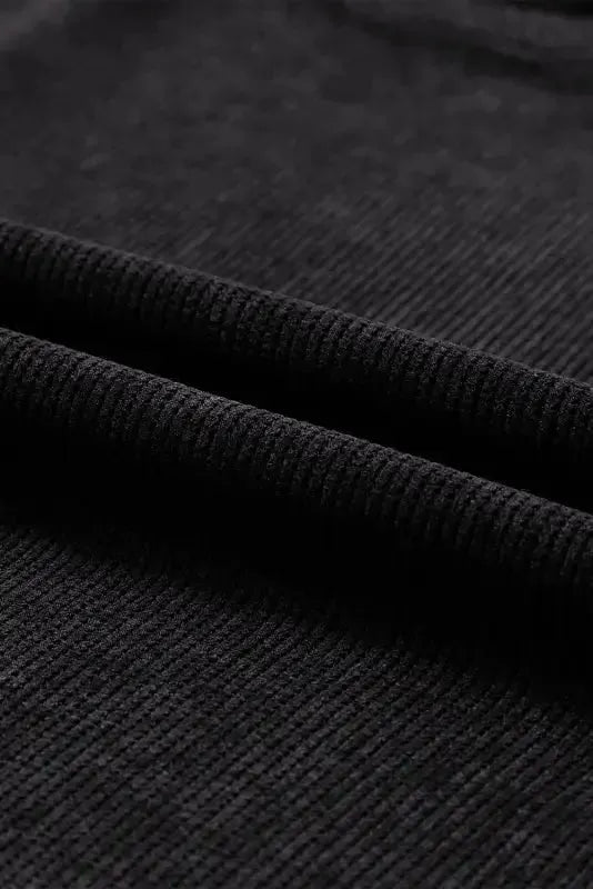 Ribbed Knit Round Neck Pullover Sweatshirt - Fashionfitz