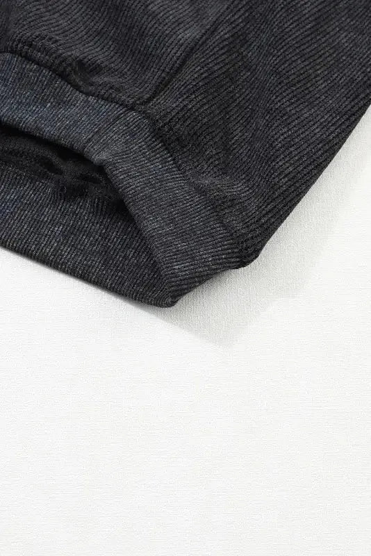 Ribbed Knit Round Neck Pullover Sweatshirt - Fashionfitz