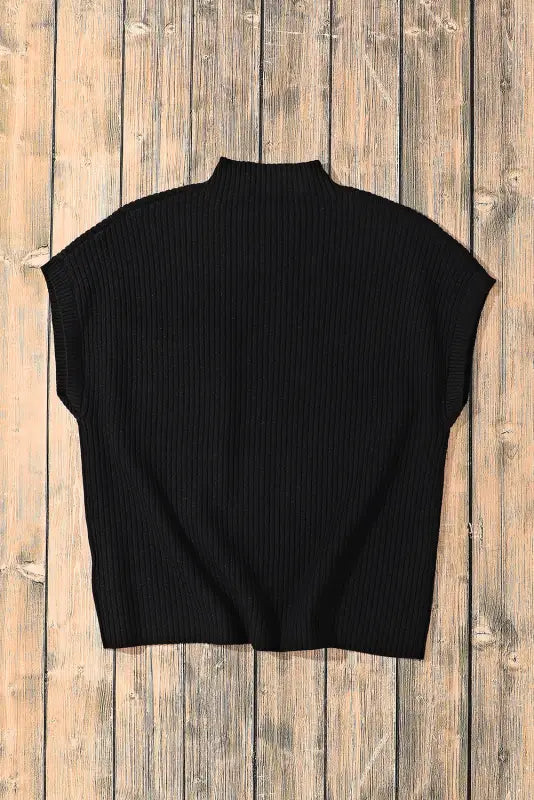 Ribbed knit short sleeve sweater| fashionfitz