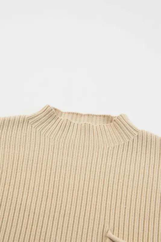 Ribbed knit short sleeve sweater| fashionfitz