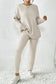 Ribbed knit slouchy two-piece outfit - women’s lounge sets