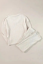 Ribbed Knit Slouchy Two-piece Outfit - Fashionfitz