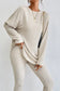 Ribbed knit slouchy two-piece outfit - women’s lounge sets