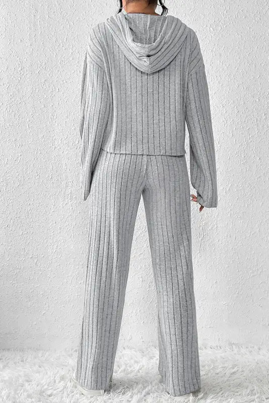 Ribbed knit slouchy two-piece outfit - women’s lounge sets