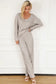 Ribbed knit slouchy two-piece outfit - women’s lounge sets